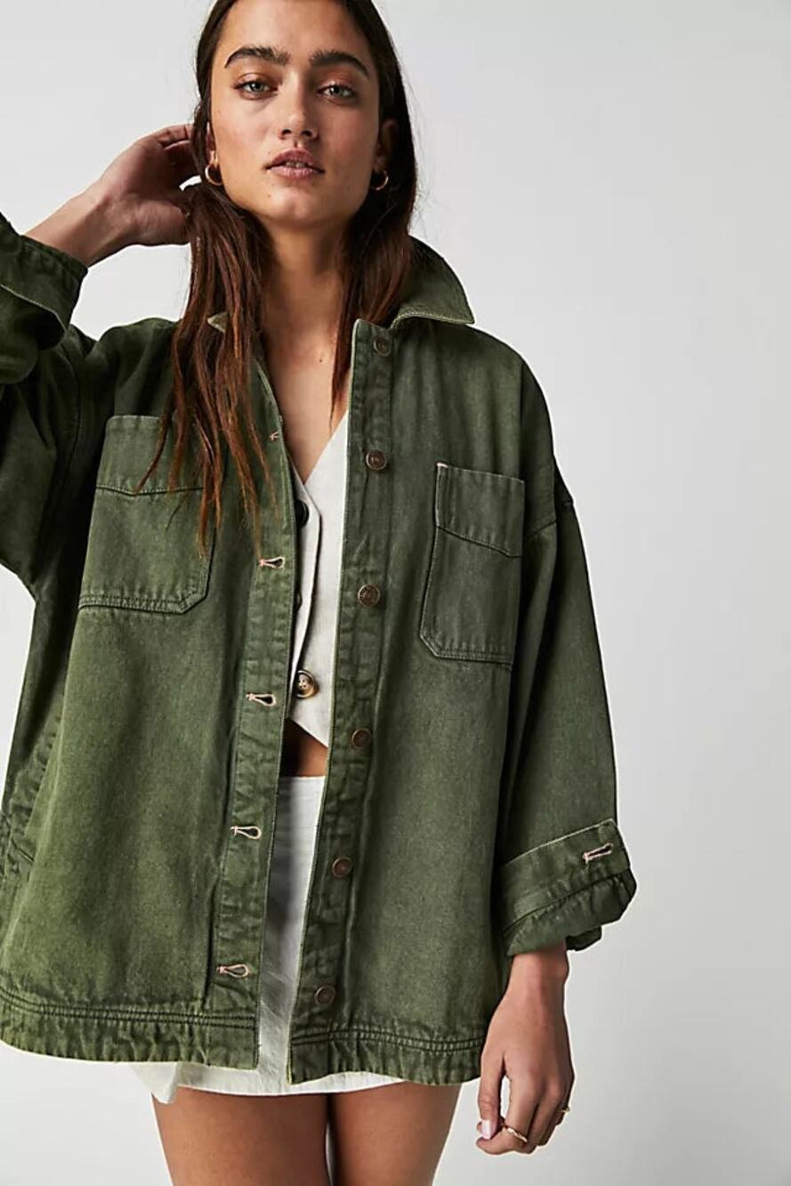 Free People We The Free Madison City Denim Adventurer Hunter Twill Jacket M